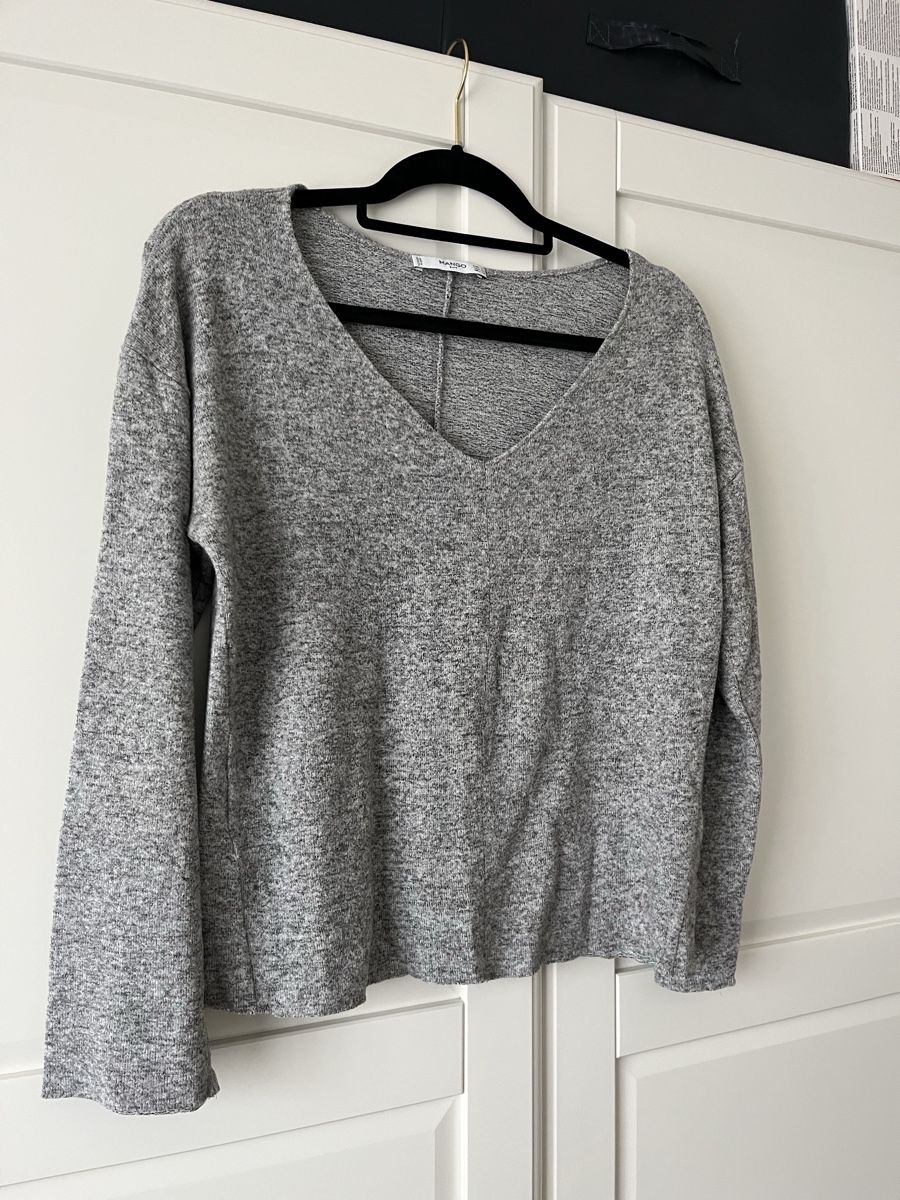 Mango Maglioni & Felpe: Aus weichem Stoff V-Ausschnitt-Pullover – Nuovo (secondo la descrizione) da Allschwil venduto da eyl_bb8q 1