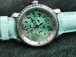 Swiss made Green Marble Jade 32mm Neu!Each watch is unique