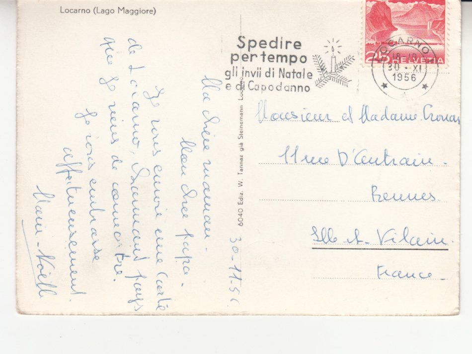 Ansichtskarten: Locarno 1956 – Gebraucht aus Bürglen TG von StampGraf 1