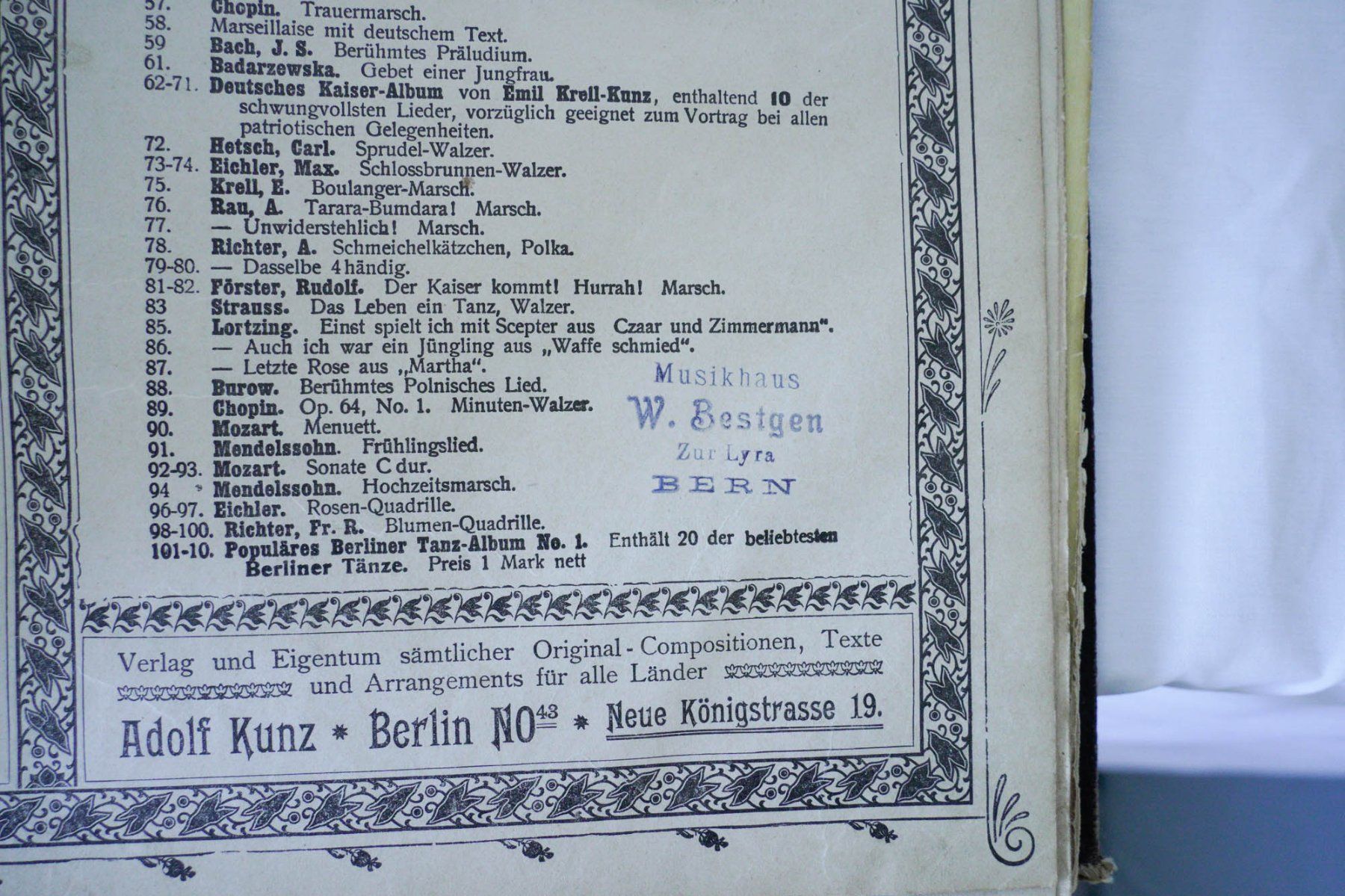 Bücher: LAST CHANCE! Antiker Noten-Sammelband 1898 Neuchâtel BE Lit. – Gebraucht aus Dietikon von zajactb 9