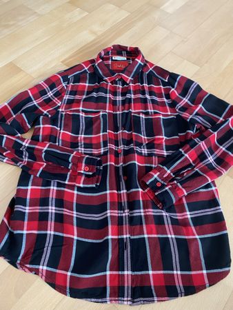 Damen Hemd Simplify Street One kariert Grösse 34 rot