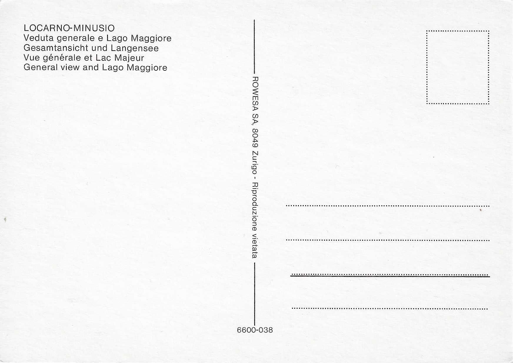Cartoline postali: Locarno-Minusio TI – Nuovo (secondo la descrizione) da Rothrist venduto da Stranglehold 1