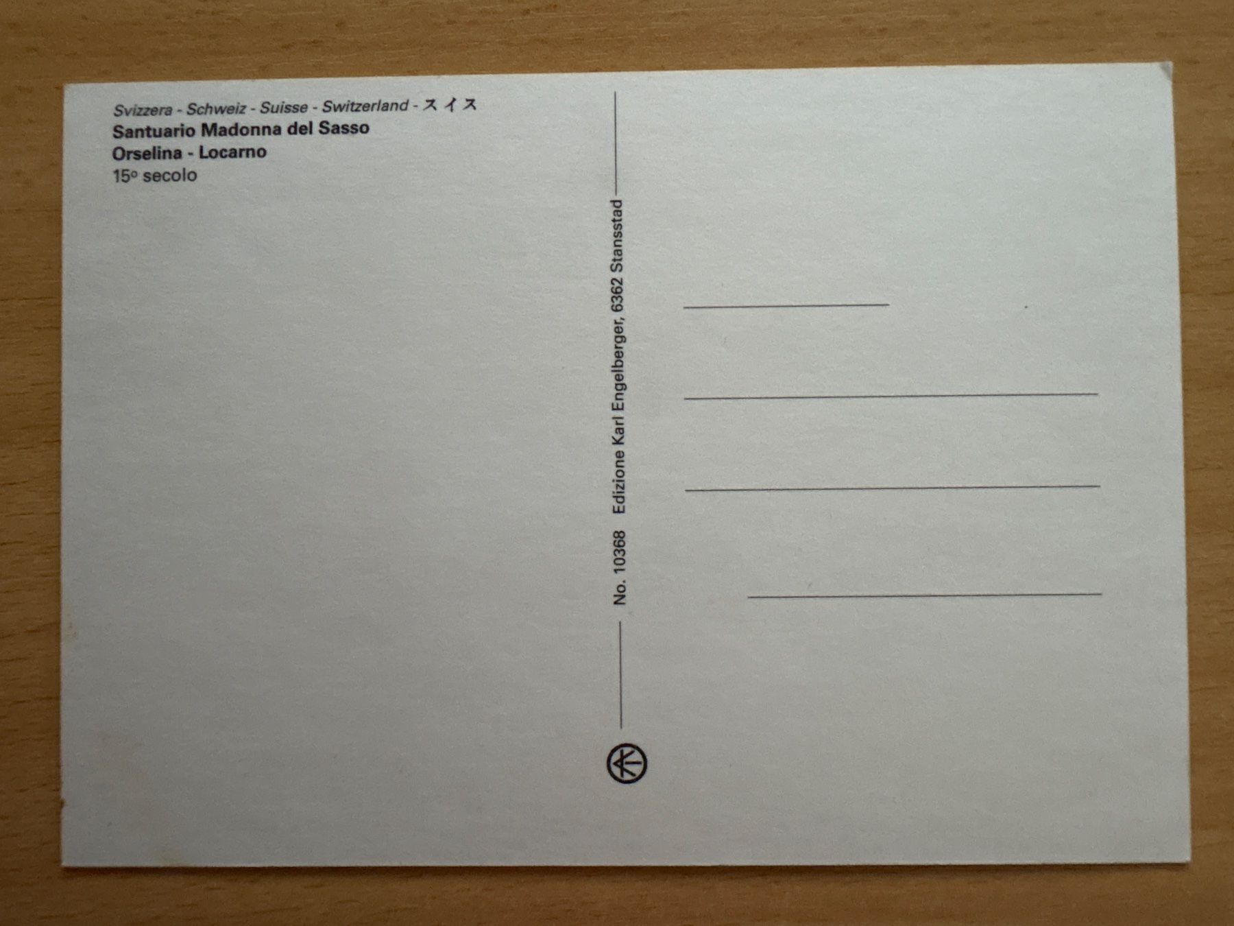 Cartoline postali: Ansichtskarte Madonna del Sasso Locarno – Usato da Ibach venduto da lisch3 1