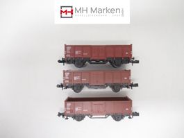 Minitrix 3x offene Güterwagen Deutsche Bahn ohne OVP Spur N
