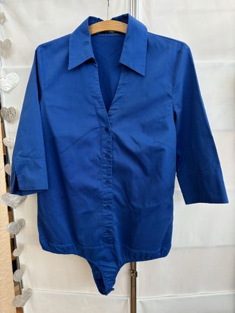Hallhuber Blusenbody blau Grösse 40 3/4 Arm