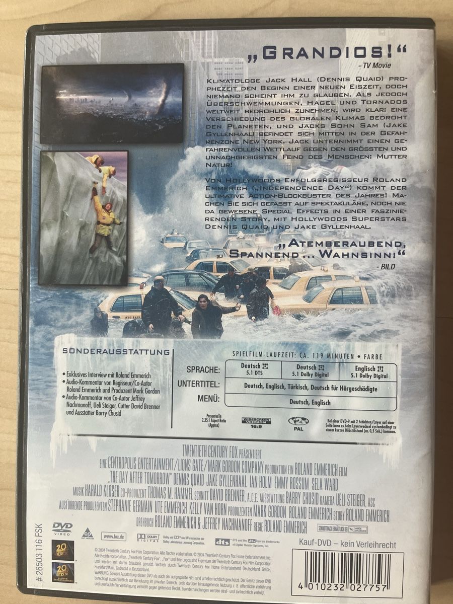 Tutti i DVDs: The Day After Tomorrow DVD – Usato da Lauenen b. Gstaad venduto da Nagi1 1