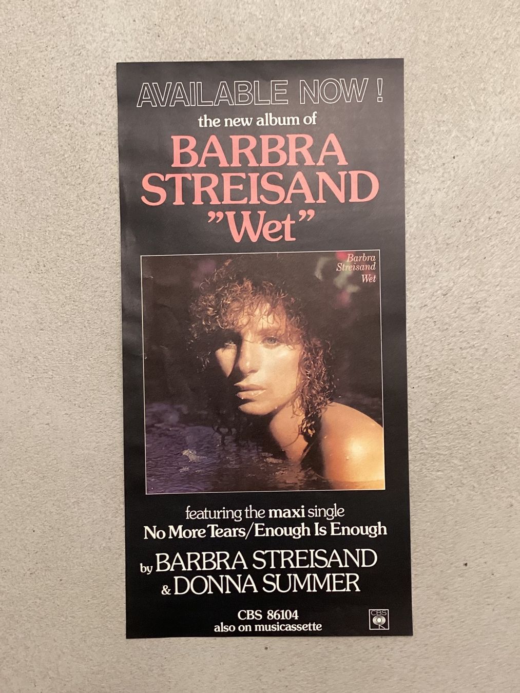 Foto & Immagini: Promoplakat Barbra Streisand Wet – Usato da Gutenswil venduto da Hamzian