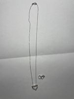 Weissgold-Kette, 18 Karat, mit Diamanten-Herz-Anhänger !!!
