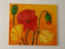 Gemälde Mohnblume 60x70 cm NEU