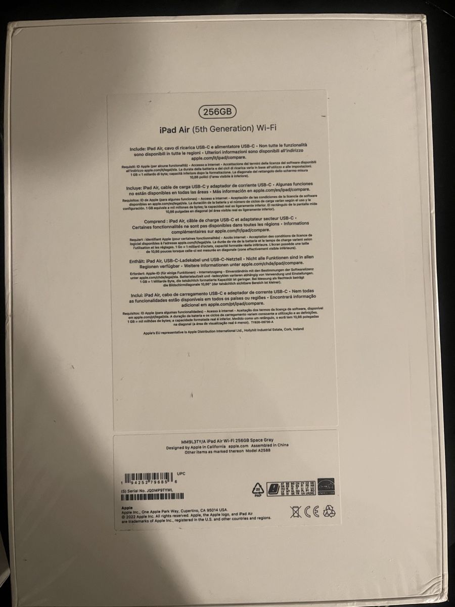 Apple Tablet PC: iPad Air 256gb  – Nuovo e nell'imballaggio originale da Au SG venduto da SKAY1982 3