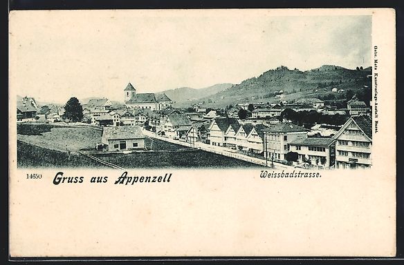 Cartoline postali: Appenzell, Weissbadstrasse mit Umgebung – Usato da Berlin venduto da bartko-reher