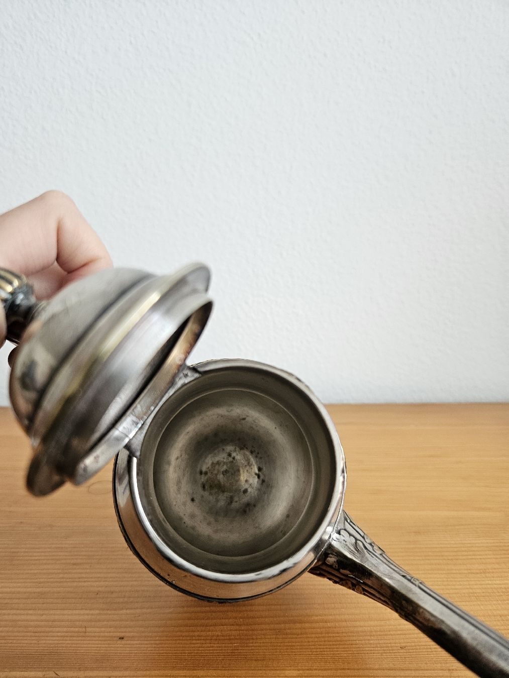 Geschirrsets: 3 tlg. Set Kaffee Service Messing versilbert ca. 1920 rar – Gebraucht aus Wiezikon b.Sirnach von wiezikon.vintage 2