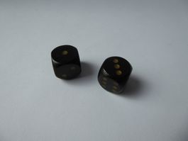 2 Holz Würfel, 16 x 16 x 16mm, Schwarz