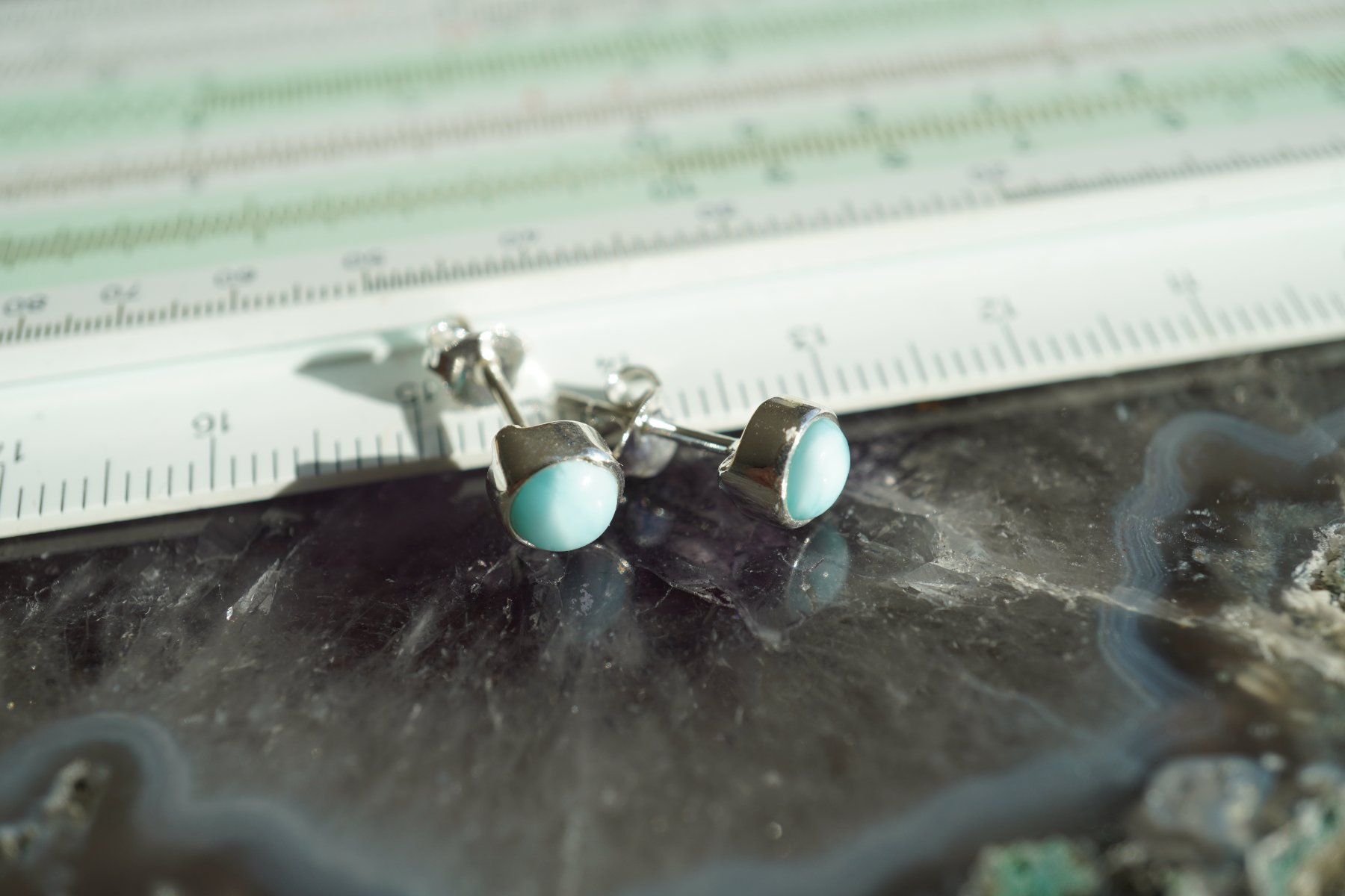 Orecchini pendenti & Orecchini a lobo: Larimar     Ohrstecker 6 mm Silber Sehr Schön – Nuovo e nell'imballaggio originale da Eschenbach SG venduto da topstone 6