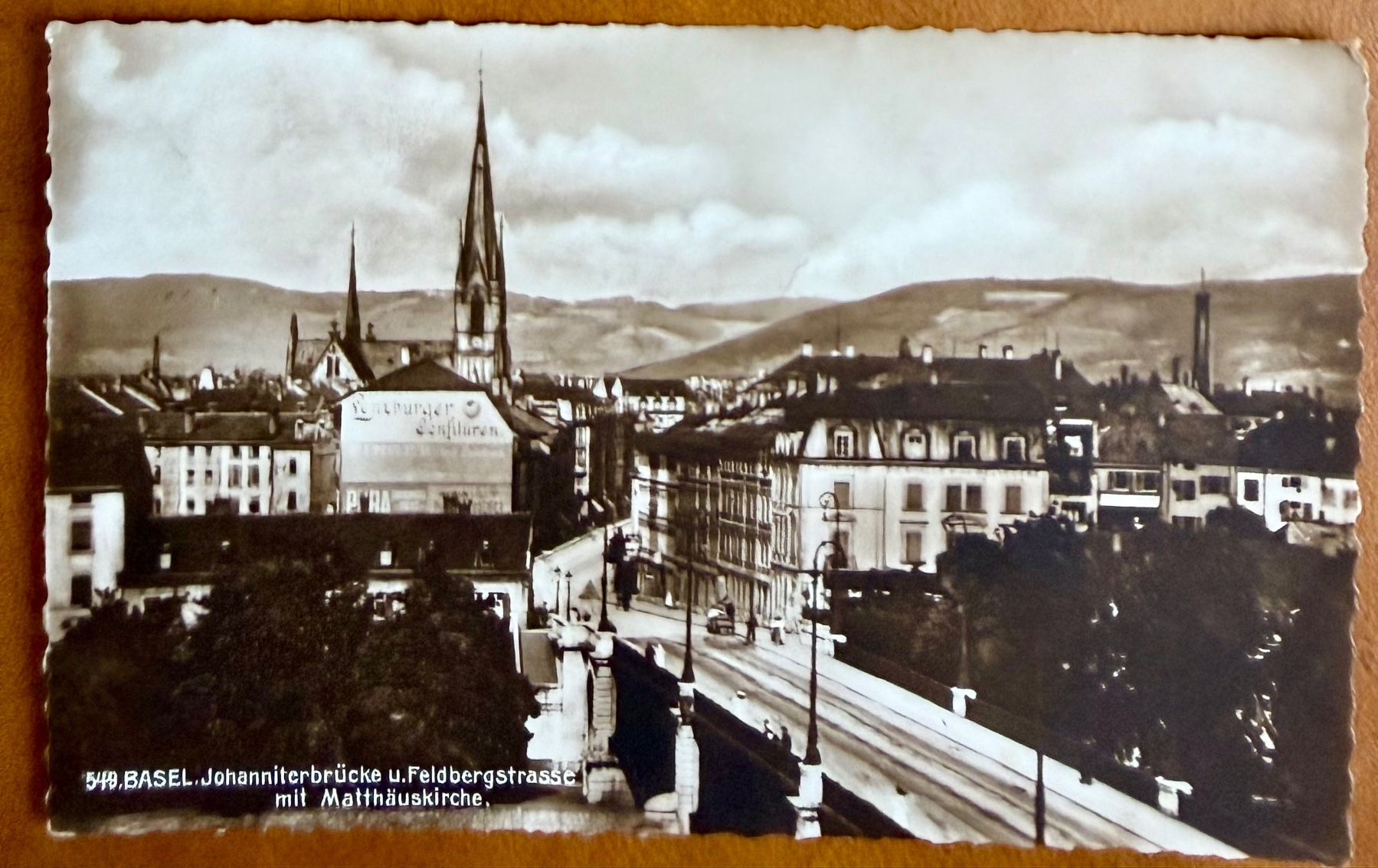 Cartoline postali: Basel - Johanniterbrücke u. Feldbergstrasse 1926 – Usato da Lutry venduto da Ediego