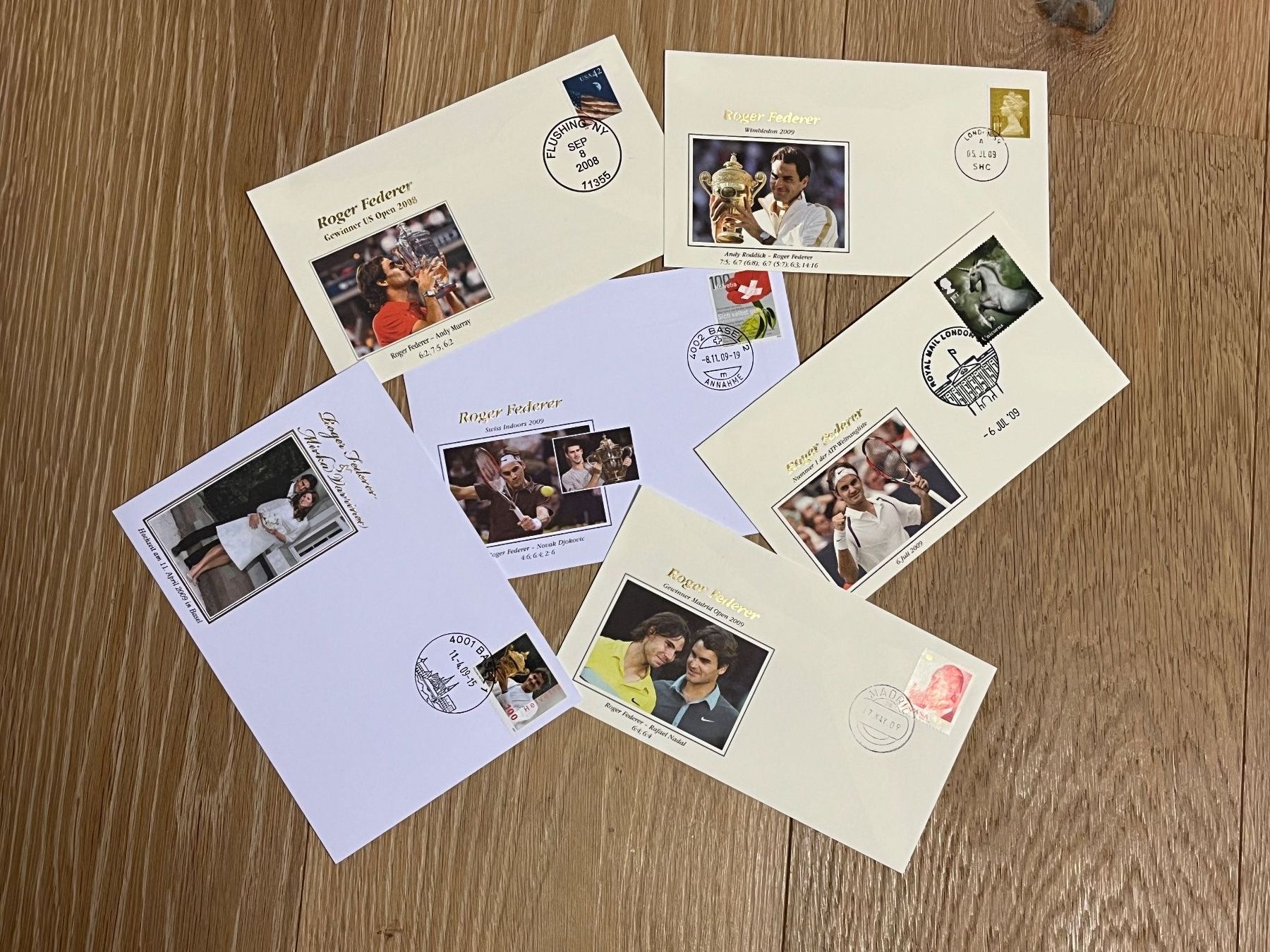 Tutti i francobolli: Roger Federer Briefmarken Konvolut – Usato da Winterthur venduto da Wusa01
