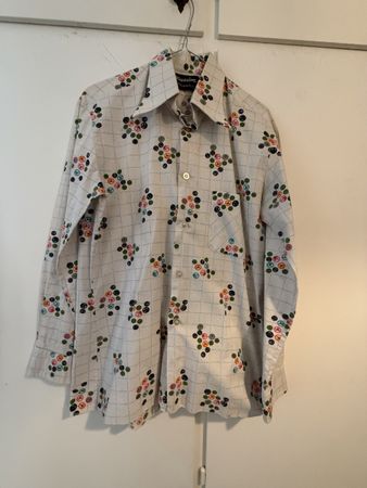 Camicia a maniche lunghe Maxim 100% cotone fantasia anni 70 