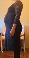 Schönes Festkleid für werdende Mütter ,Dunkelblau