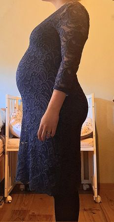 Schönes Festkleid für werdende Mütter ,Dunkelblau