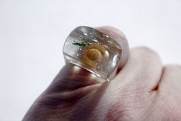Vintage Space-Age - Ring mit Muschel, Seestern, Seeigel, usw