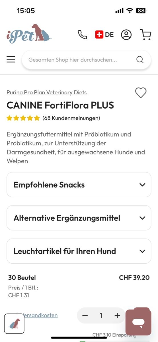 Mangimi: Proplan, Fortiflora plus – Nuovo e nell'imballaggio originale da Betschwanden venduto da Dognose 3