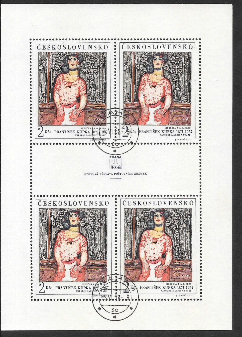 Alle Briefmarken: Tschechoslowakei Kleinbogen 1796 Gemälde Kupka ET 5.6.1968 – Neu (gemäss Beschreibung) aus Olten von clotaldi