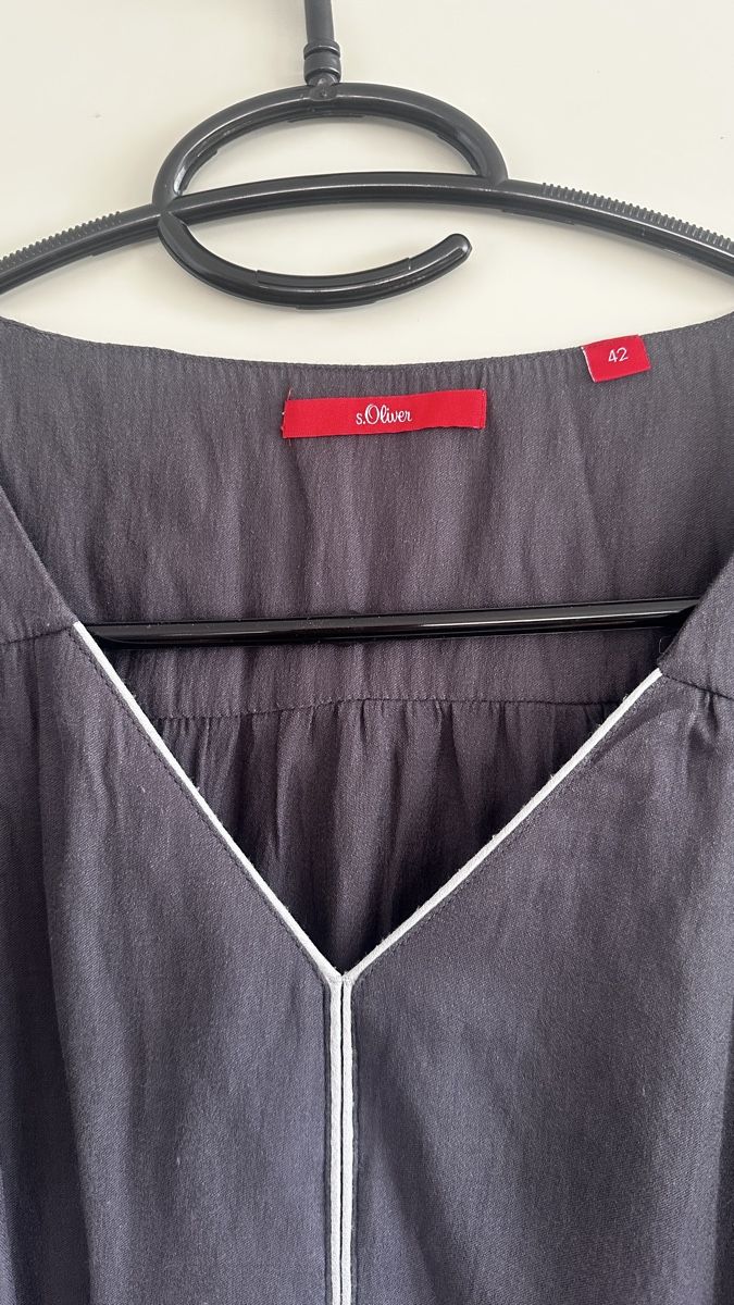 S.Oliver Camicette: s.Oliver Bluse dunkelgrau Gr. 42 elegant & schick – Usato da Winterthur venduto da -BeHappy24- 1