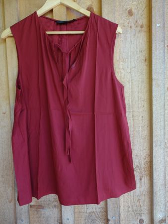 Seiden-Bluse uni bordeauxrot von ffc Gr. 42 - 424177