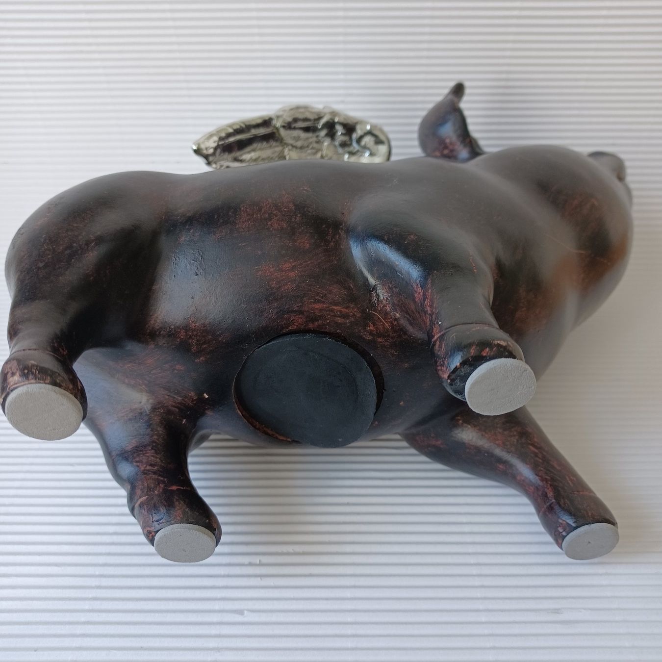 Salvadanai: SPARSCHWEIN. Holz mit SILBERFLÜGEL. – Usato da Zürich venduto da Bellabo 3