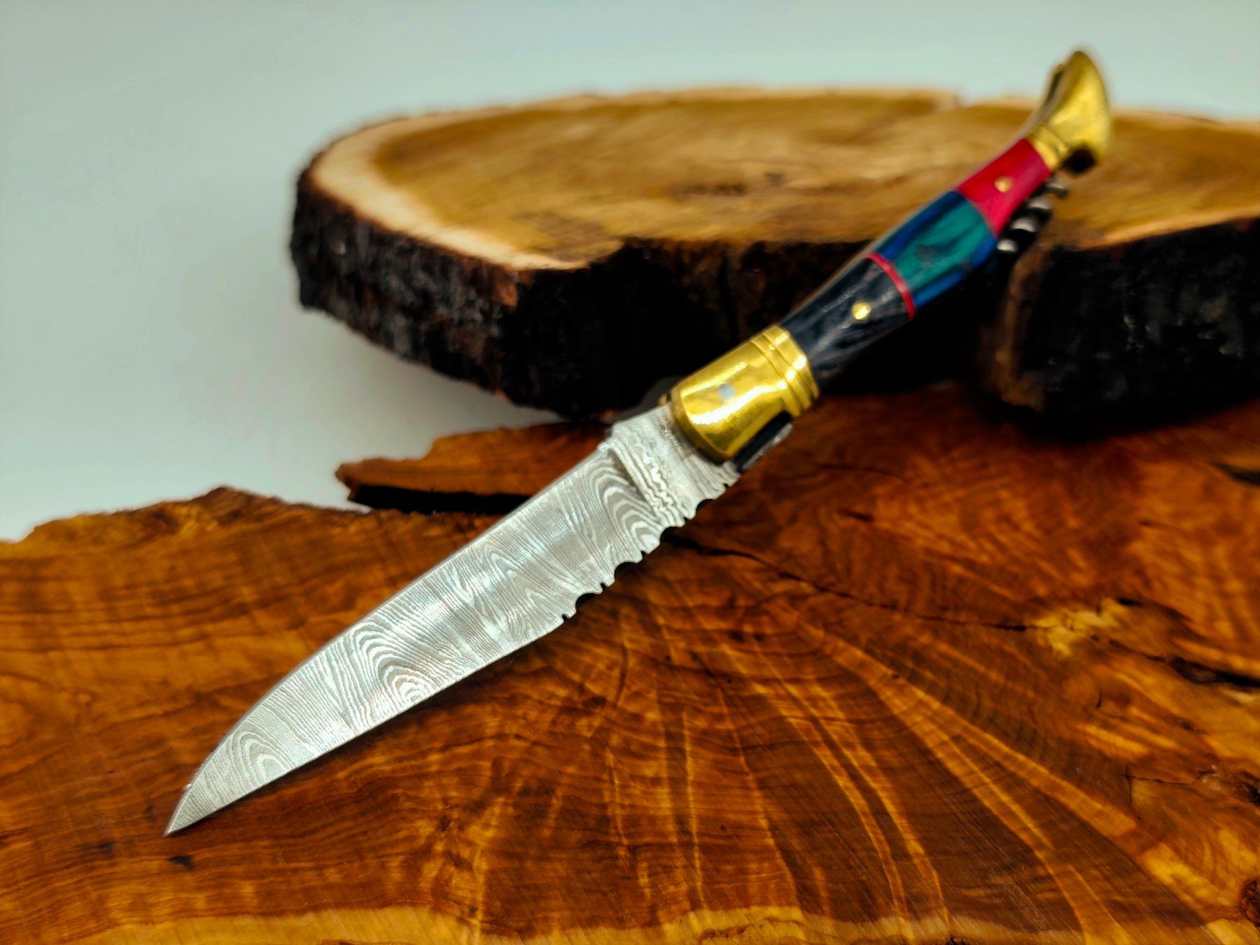 Accessori: Laguiole Damast Messer Klappmesser echtes Damastmesser – Nuovo e nell'imballaggio originale da Arlesheim venduto da Premius_1 1