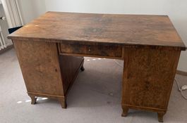 Antiker Art Deco Schreibtisch Nussbaum, ca. 1920–30