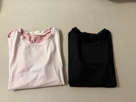 2 Sportshirts Damen Set rosa und schwarz - Grösse: S