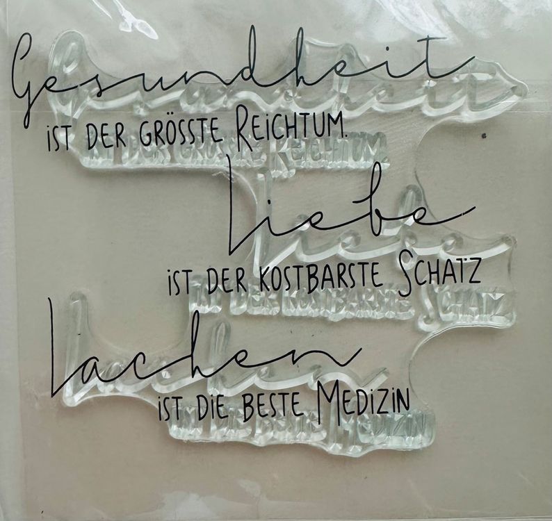 Motivstempel Spruch Gesundheit/Liebe/Lachen ca 9x8cm NEU Kaufen