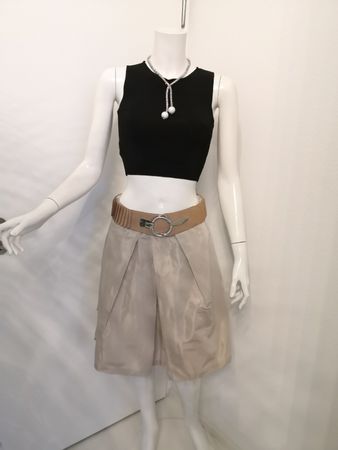 🤩POIS BUNDFALTEN-ROCK BEIGE-GOLD NEU