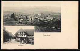 Oberbalm, Ortsansicht mit Kirche, Gastha