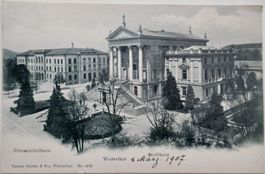 1907 Postkarte Primarschulhaus und Stadthaus Winterthur
