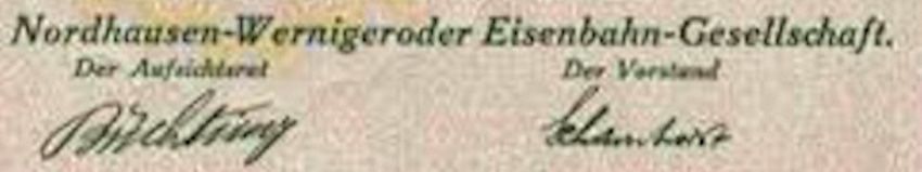 Documenti: Nordhausen-Wernigeroder Eisenbahn-Gesellschaft - 1925 – Usato da Solothurn venduto da Sgasche 1