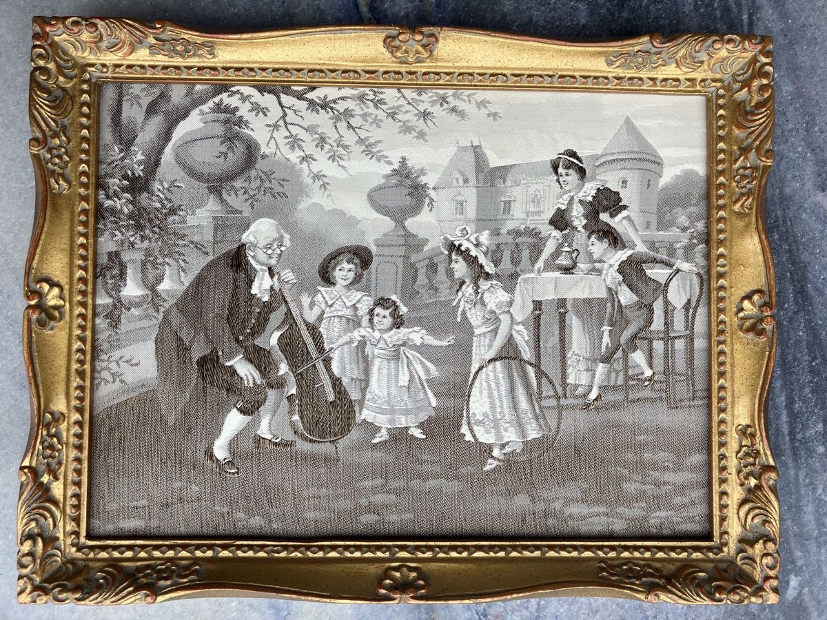 Foto & Immagini: Seiden Bild mit schöner Rahmen 26x20cm – Usato da Zürich venduto da otomado 1