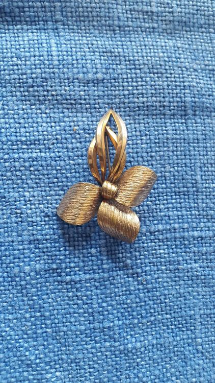 Broche En Plaqué Or Laminé Style Marcel Boucher - Occasion