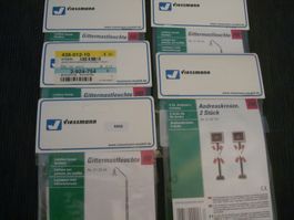 Viessmann H0 - 4 Gittermastleuchten / 1 Andreaskreuze - OVP