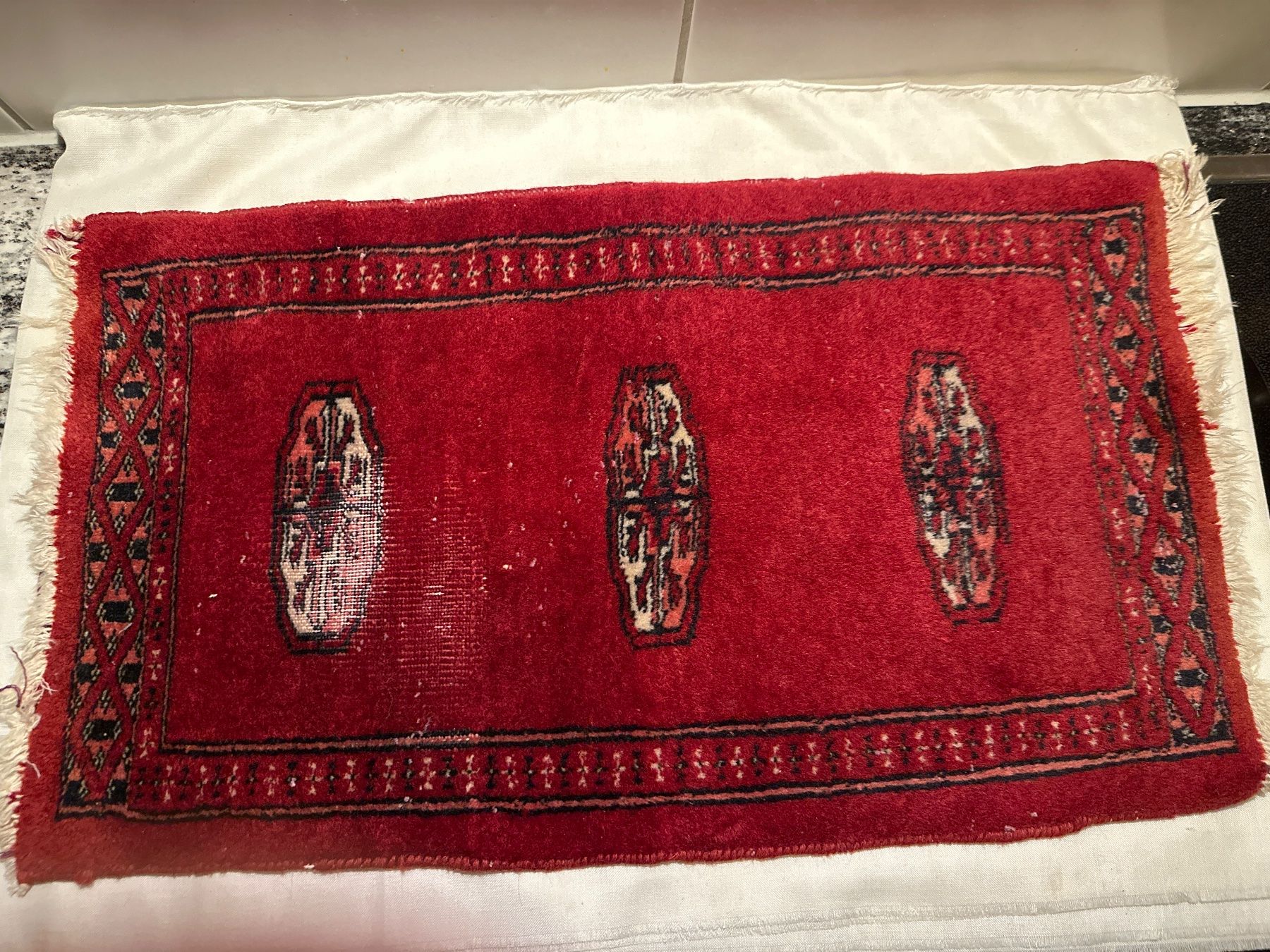 Tappeti: Roter Vintage Teppich, Orientteppich, Läufer - Klein – Usato da Zürich venduto da Chaeffeler