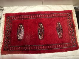 Roter Vintage Teppich, Orientteppich, Läufer - Klein