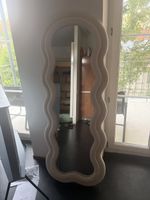 Mirror Fluffy Frame Cloud Shape Beige Decorative