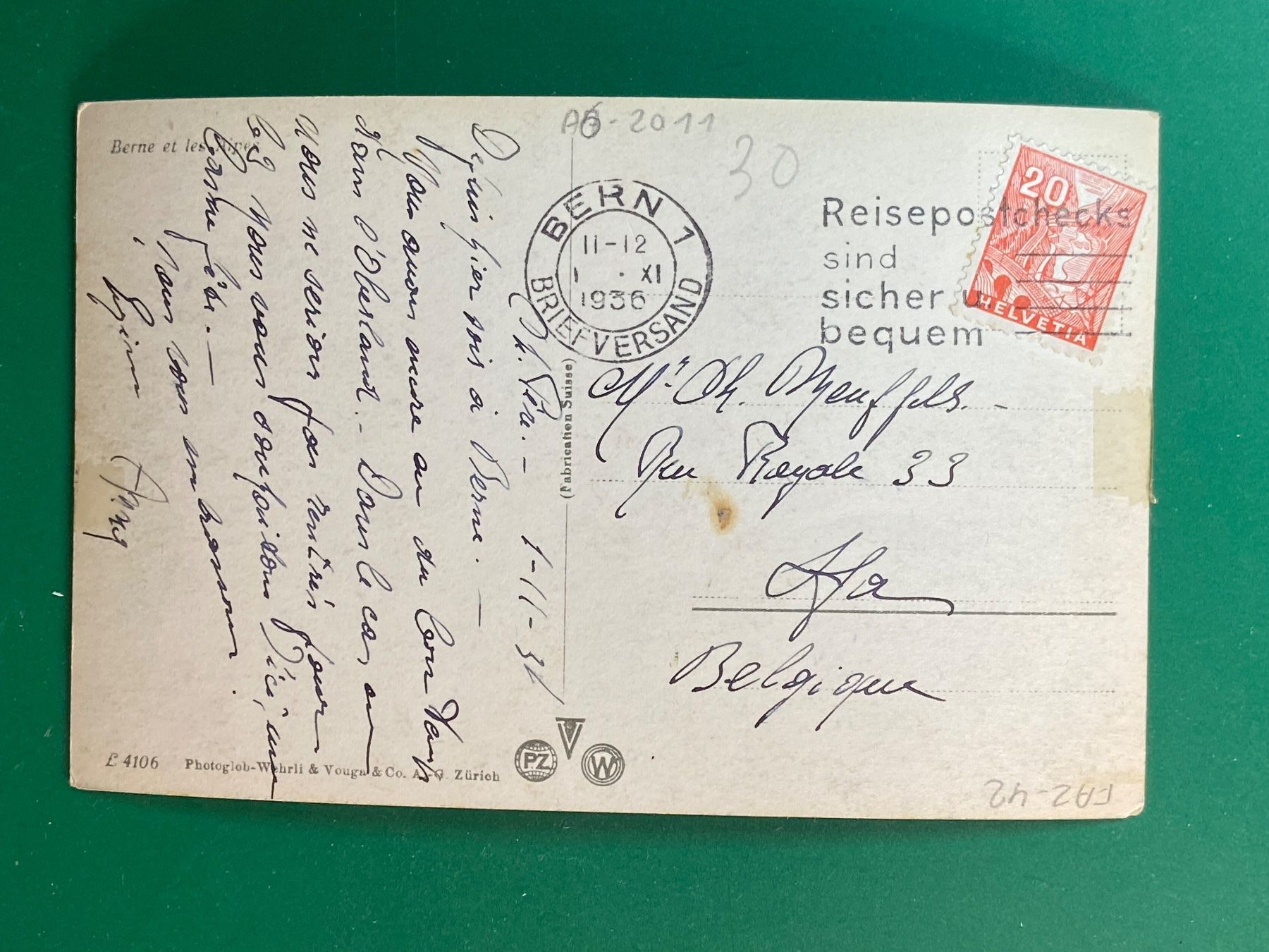Cartoline postali: Bern und die Alpen – Usato da Steg VS venduto da _vinci_ 1