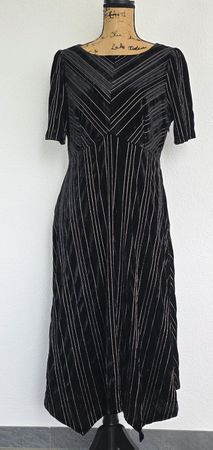 Samt Kleid, Gr. L , schwarz/gold, Festlich, Neu