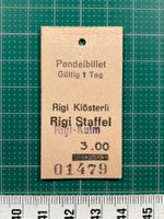 Rigi, altes Bahn Billett, 1986, Klösterli, Staffel, Kulm