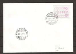 1979 : Automatenmarke Nr. ATM 3 auf FDC : K 250.--