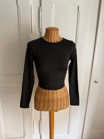 Langarmshirt schwarz gerafft 36