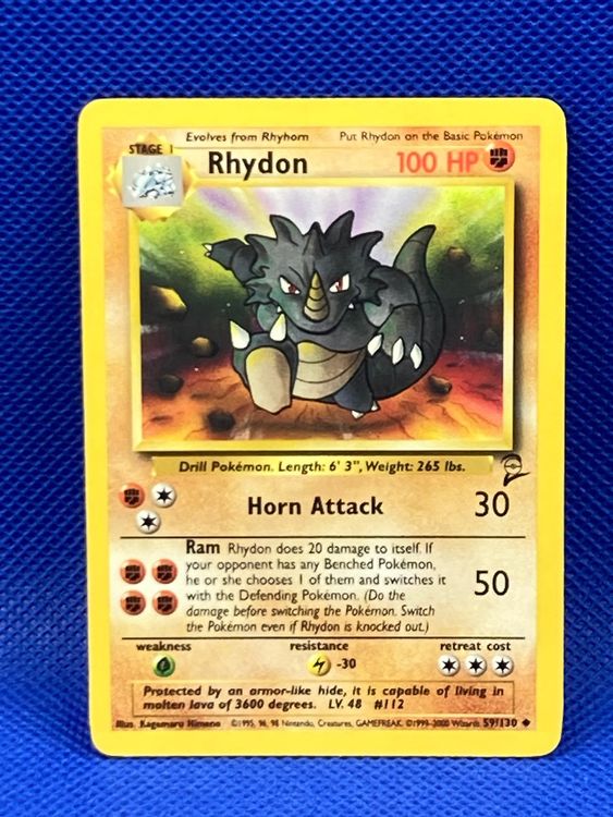 Pokemon Base Set 2 Rhydon 59 130 En Ex Kaufen Auf Ricardo