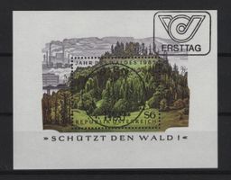 1985 Block Österreich Schützt den Wald ET gestempelt